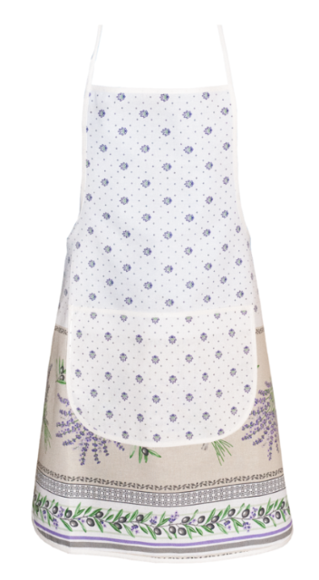 French Apron, Provence fabric (Lauris. raw)